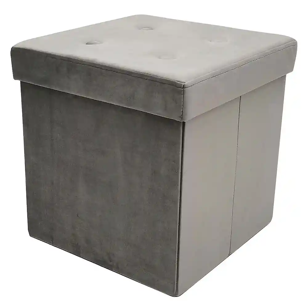 M + Design Asiento Pouf Velvet Gris 38 X 38 X 38 Cm