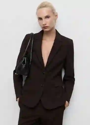 Blazer Americana Bergen Chocolate Talla S Mujer Mango
