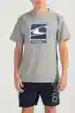 ONeill Camiseta Classic Flag Wave Masculina Gris Oscuro Talla L