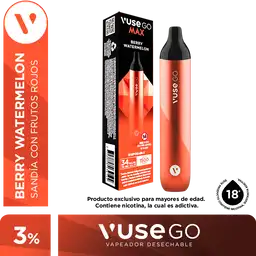 Vapeador Desechable Vuse Go Max Berry Watermelon 3% Paquetex