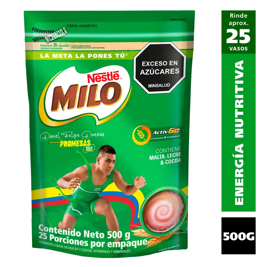 Modificador de leche MILO a base de malta y cocoa x 500g