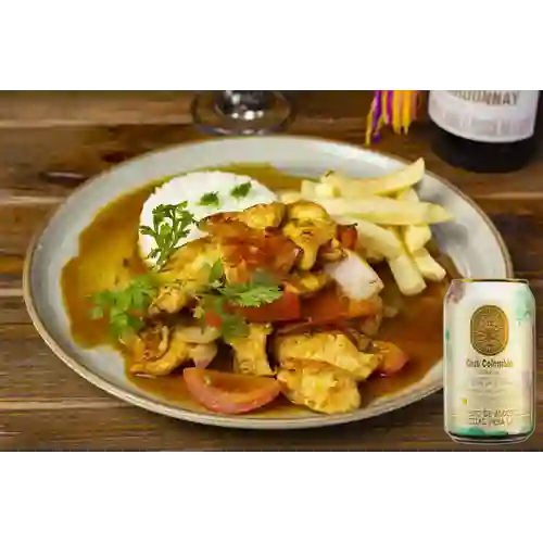 Combo Pollo Saltado + Club Colombia Dorada 330ml