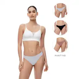 Panty Tipo Tanga Brasilera Tiro Medio en Seamles Leqe X3 Gef Talla M