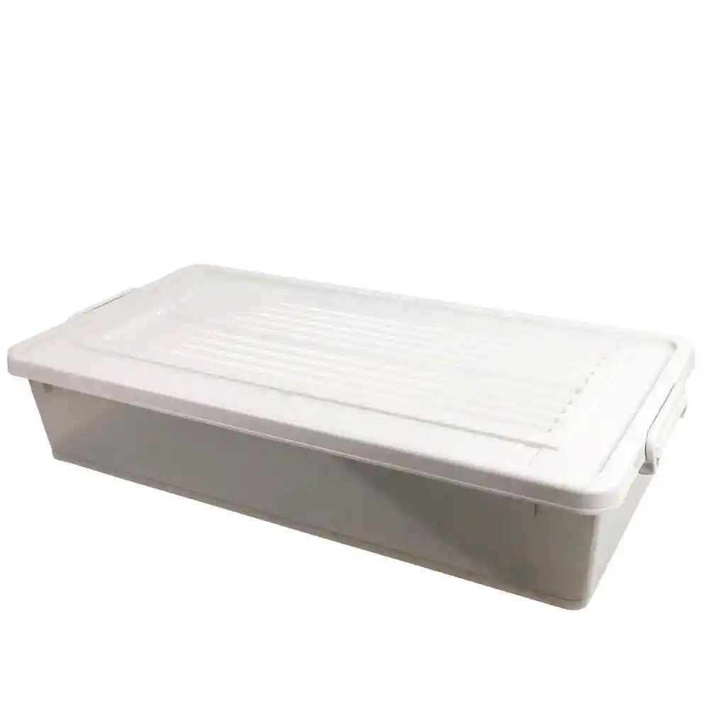 Caja Organizadora Cama Transparente Color Piedra