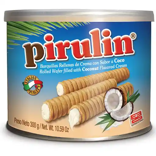 Pirulin Barquillos Rellenos de Crema Sabor a Coco