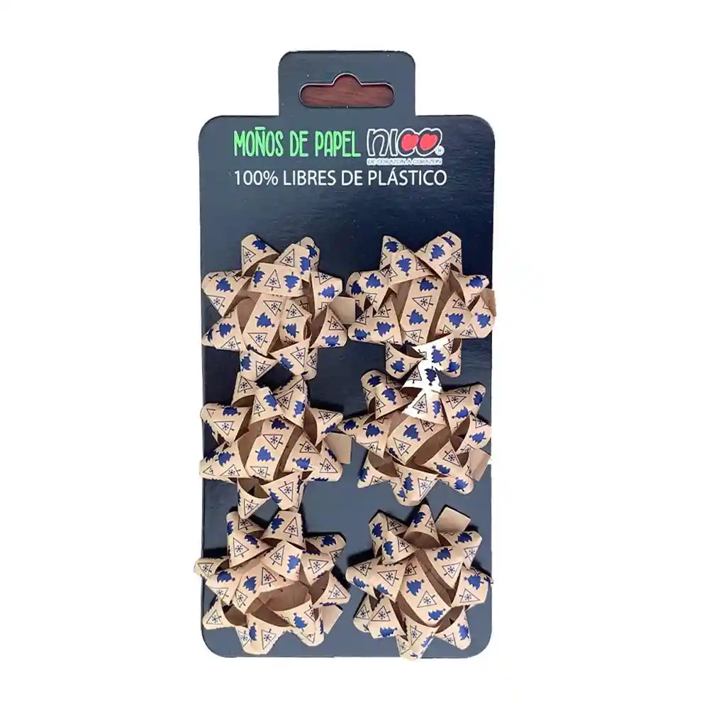 Moño Ecologico Navidad X6 Und Nico M6nk001