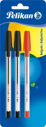 Pelikan Boligrafos Slycaja X 3 u /2negro 1rojo