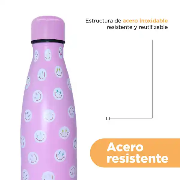 Vaso de Acero Caras Sonriente 500 mL Miniso