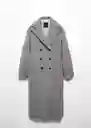 Abrigo Fluffy Gris Claro Vigore Talla XS Mujer Mango