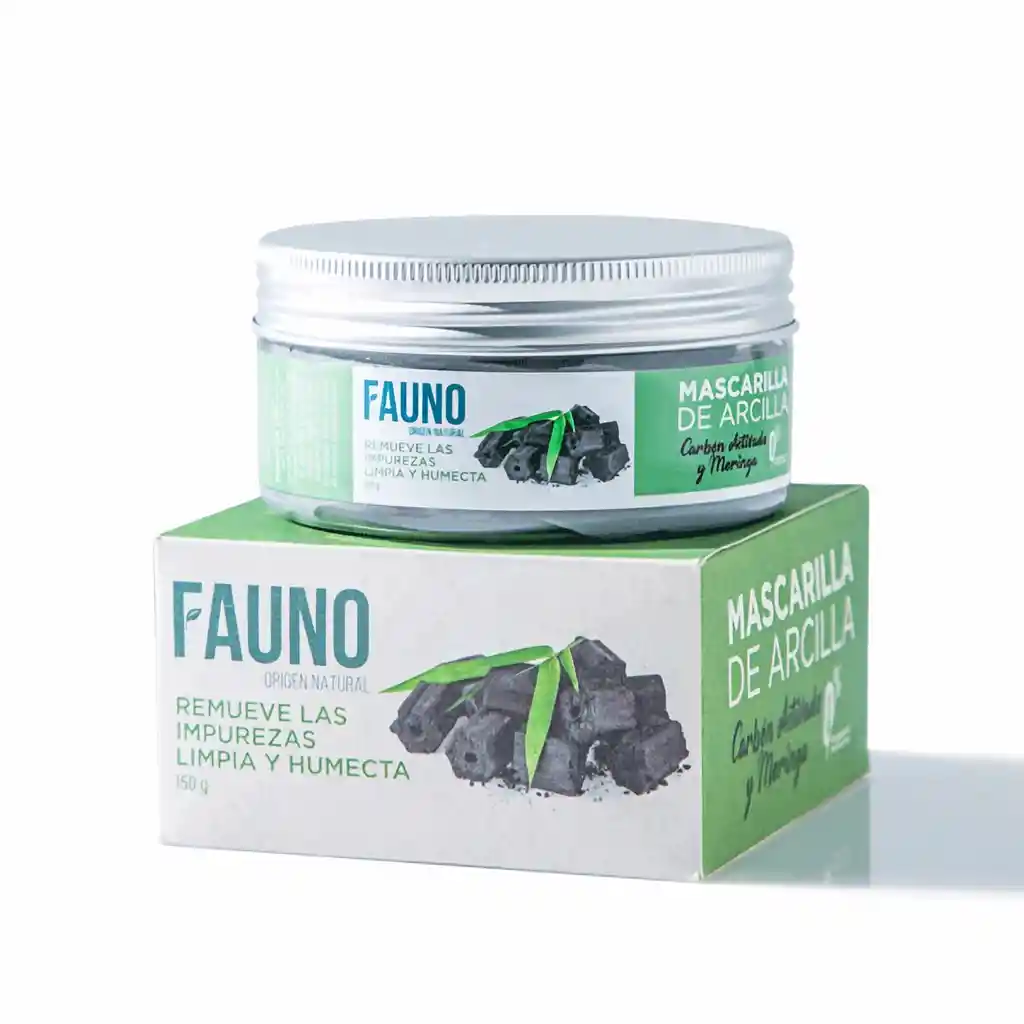 FAUNO Mascarilla Facial Arcilla Carbon Activado Y Moringa 150 G