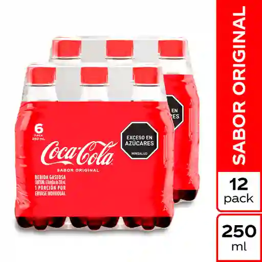 2 x Coca-Cola Gaseosa Sabor Original 250 mL x 12 Und