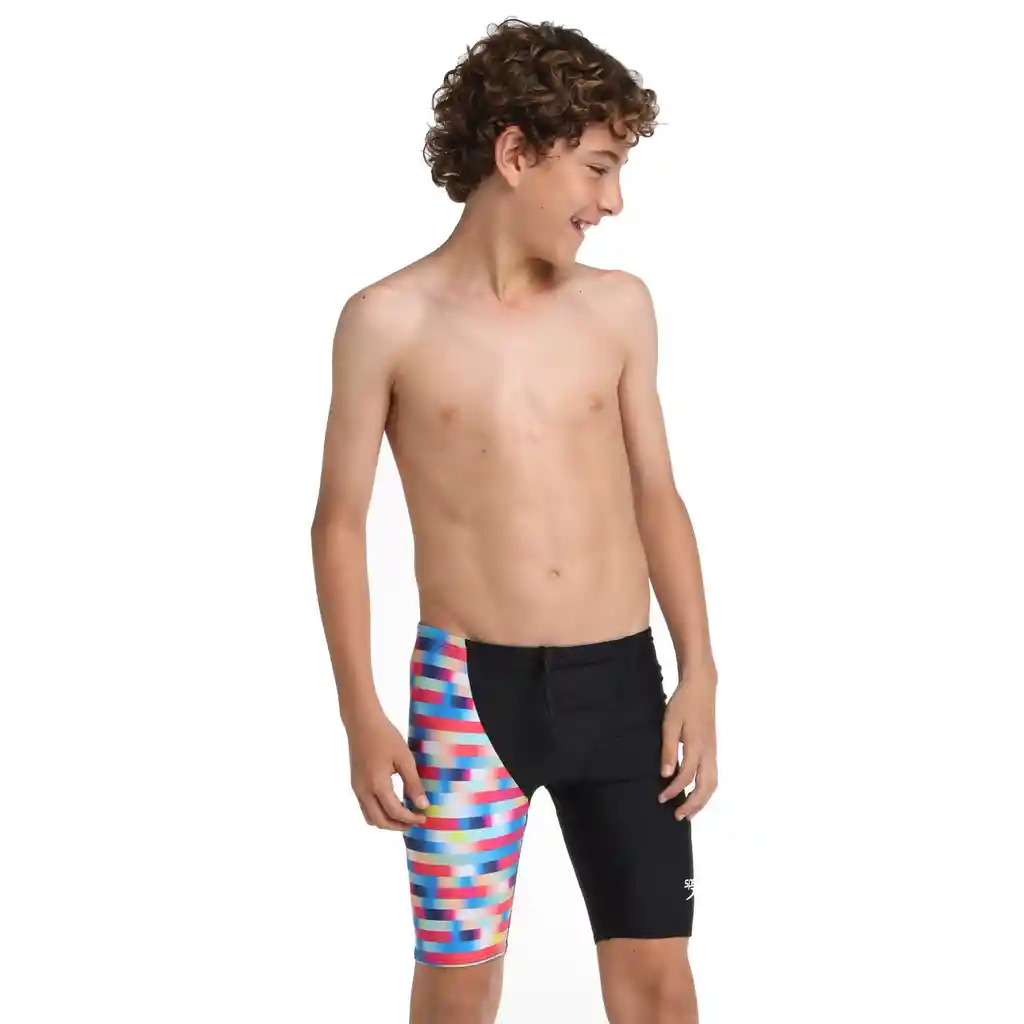 Pantaloneta de Baño Jammer Linear Gradient Junior Masculino Negro-10