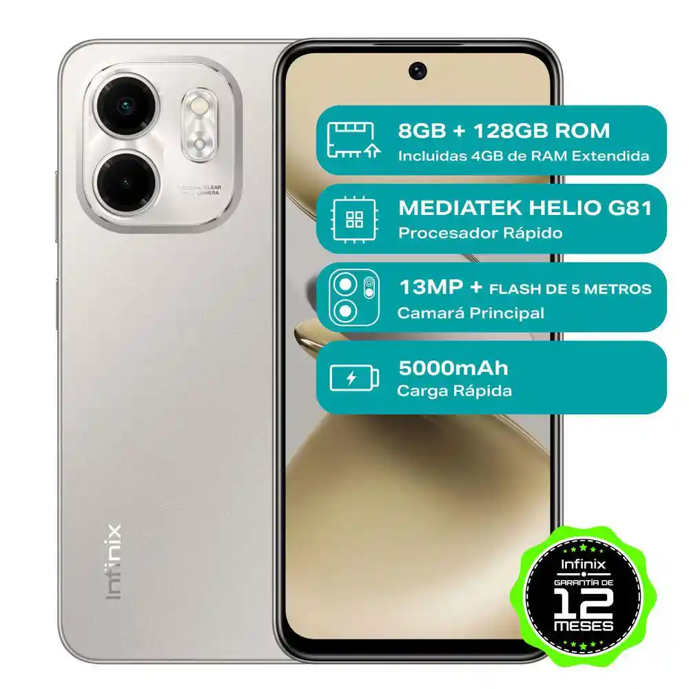 Celular Infinix Smart 9 128 Gb 4 Gb Ram Gris