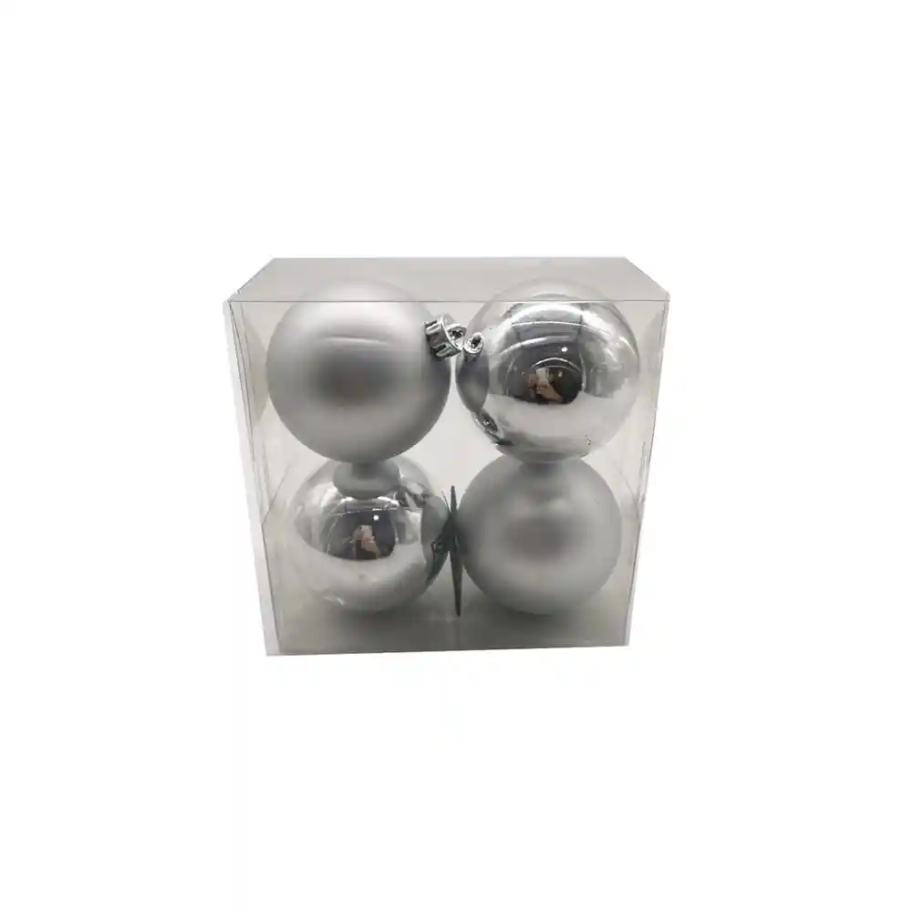 Set 4 Esferas Plateado Krea
