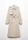 Abrigo Trench Chicago Piedra Talla M Mujer Mango