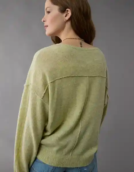 Suéter Tejido Mujer Verde Talla: SMALL 1450309 American Eagle