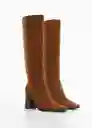 Botines es Jockey Tabaco Talla 35 Mujer Mango