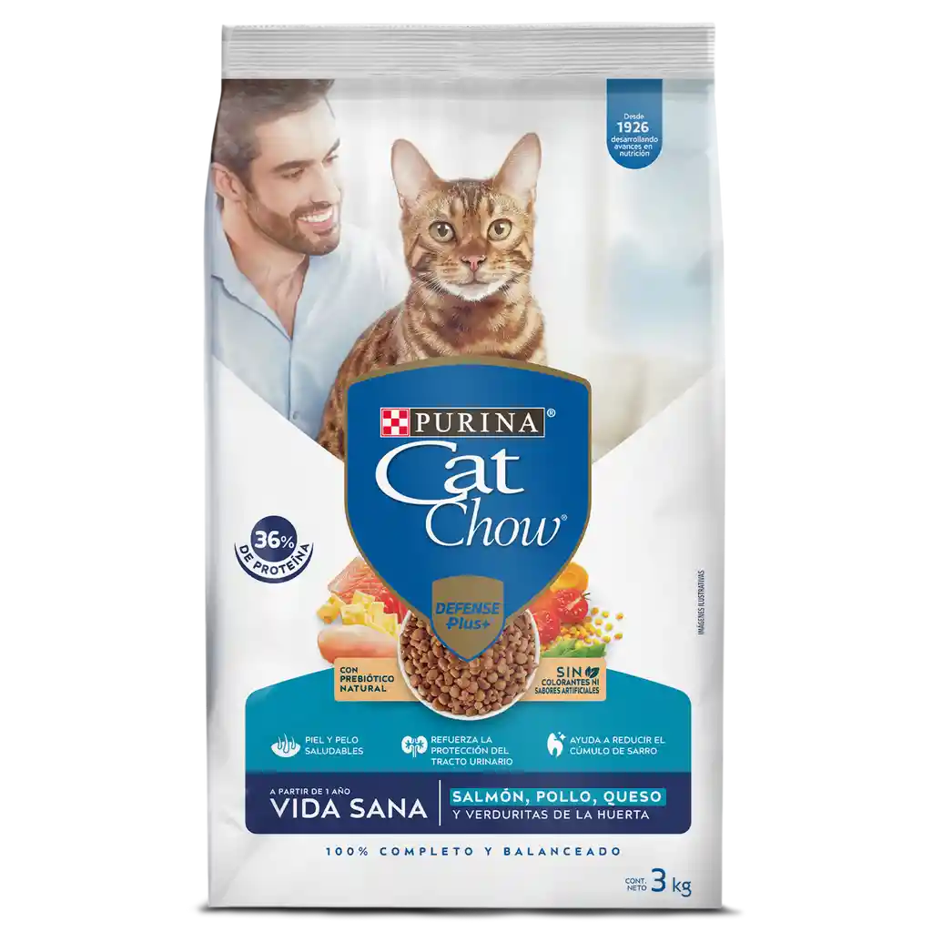 Comida para gatos Purina Cat Chow vida sana x 3kg