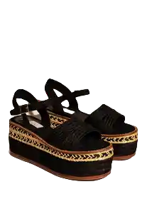 Sandalias Plataforma Negro Talla 37