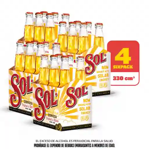 Pack X 24 Cerveza Sol Botella 330 Ml