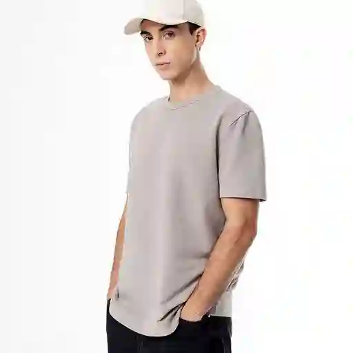 Camiseta Cuello Redondo Manga Corta S-taupe