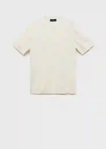 Camiseta Tricot Arraona Offwhite Talla L Hombre Mango