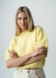Saco Tejido Mujer Amarillo Creme Claro Talla S 082G085 Naf Naf