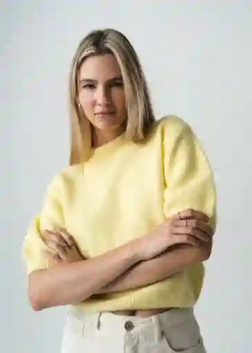 Saco Tejido Mujer Amarillo Creme Claro Talla S 082G085 Naf Naf
