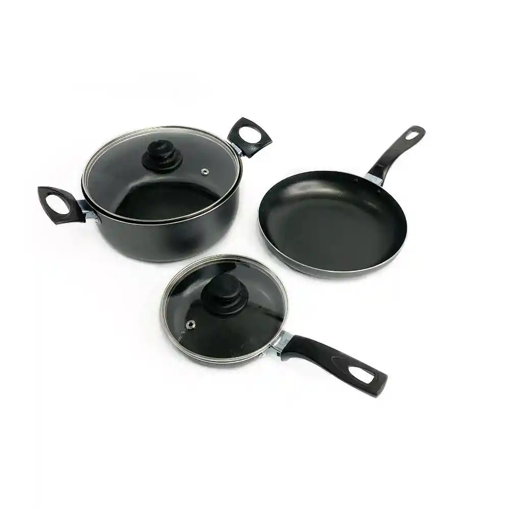 Bateria Antiadherente 5 Pcs Ext Gris Finlandek Basic Esencial 3682