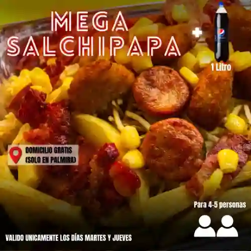 Salchipapa Mega + 1l Gaseosa