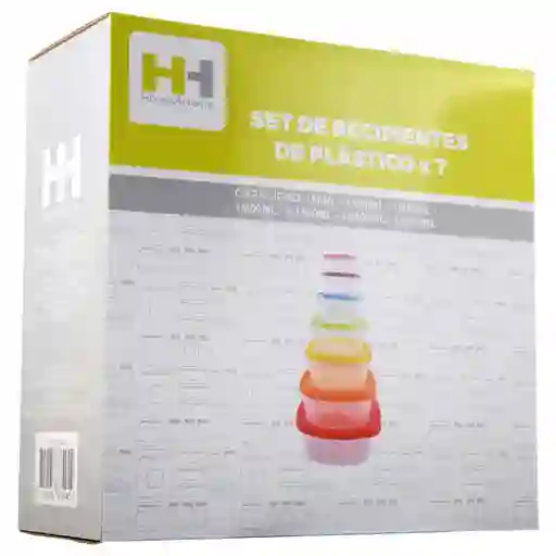Set Recipiente H&h Plástico X6 Unds Ak05m049