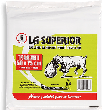 La Superior Bolsa de Basura Color Blanco Tipo Apartamento 6 und