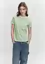 Camiseta Chalacas Verde Pastel Talla XL Mujer Mango