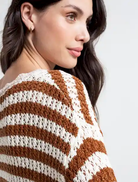  Sueter Lurex Mujer Crudo Pretenido Talla M Naf-Naf 