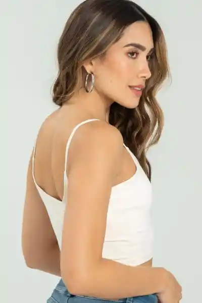 Crop Top Tiras Malibu Color Marfil Talla XS Ragged