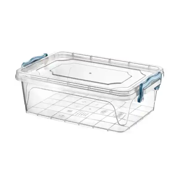 Krea Caja Organizadora Transparente Tapa Azul 13 L