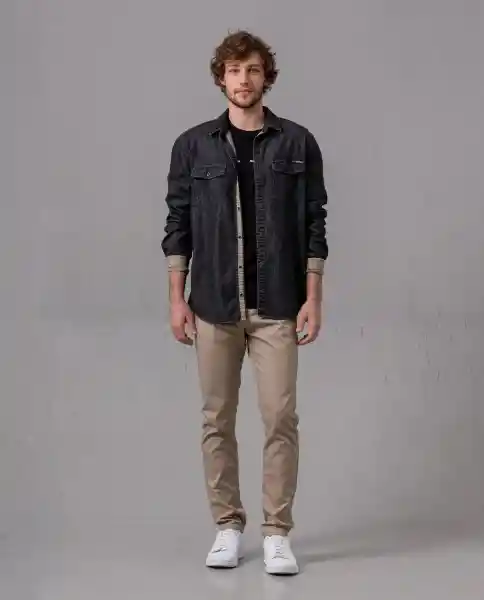 Camisa Hombre Gris Grafito Ultraoscuro Talla L 87632 Rifle