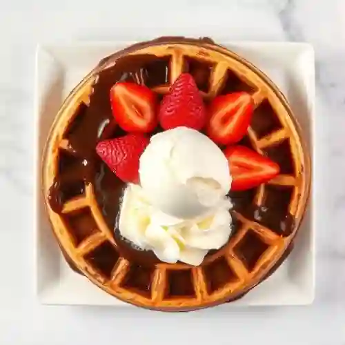 Waffle de nutella y fresa