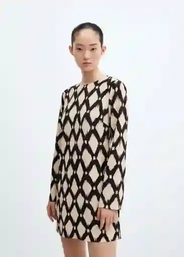 Vestido Rombus Crudo Talla XS Mujer Mango