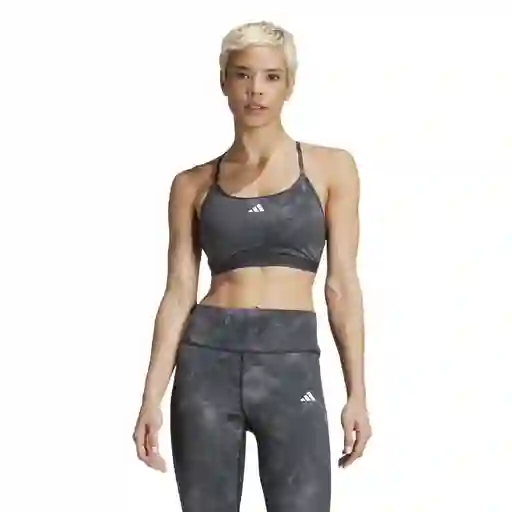 Adidas Crop Aer ls Aop Bra Mujer Gris Lab