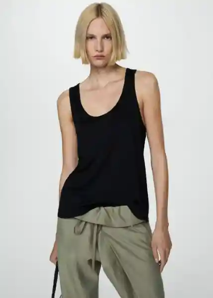 Top Bobar Negro Talla S Mujer Mango