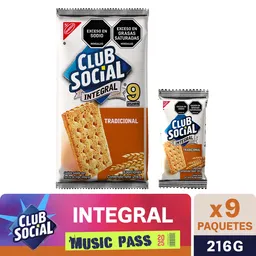 Club Social Galleta Integral 216 g