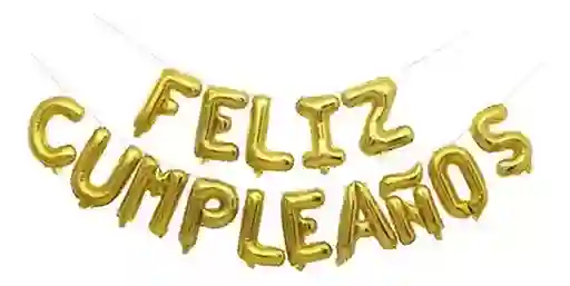 El Tío Letrero Globos Feliz Cumpleaños Dorado