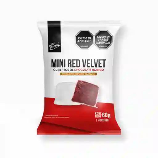 Mini Brownies Red Velvet Cubiertos De Chocolate Blanco