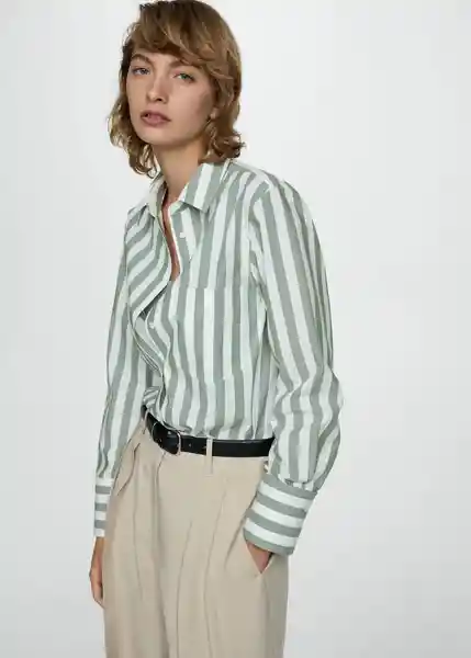 Camisa Renoir Verde Talla M Mujer Mango