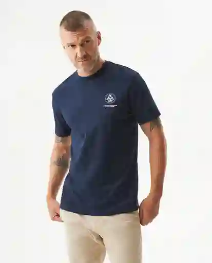 Camiseta Circle Embroidery Azul Dark Ultraoscuro XS Chevignon