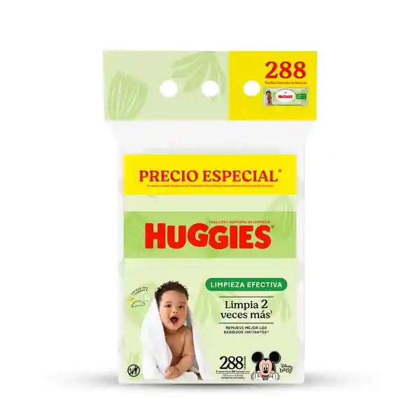 Toallitas Húmedas Huggies Limpieza Efectiva Desechables 288 Und