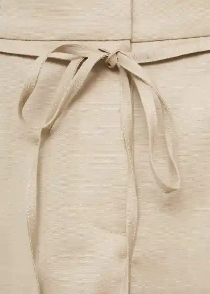 Short Paulo Beige Talla 44 Mujer Mango