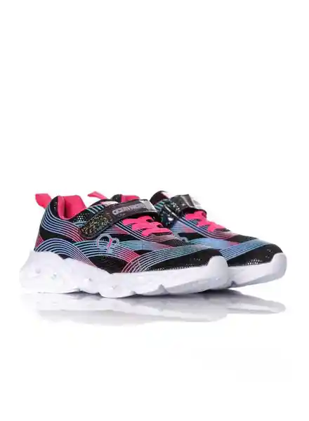 Ocean Pacific Tenis de Niña Color Negro / Fucsia Talla 29