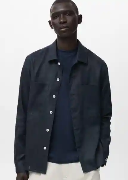 Sobrecamisa Pantin Navy Talla M Hombre Mango